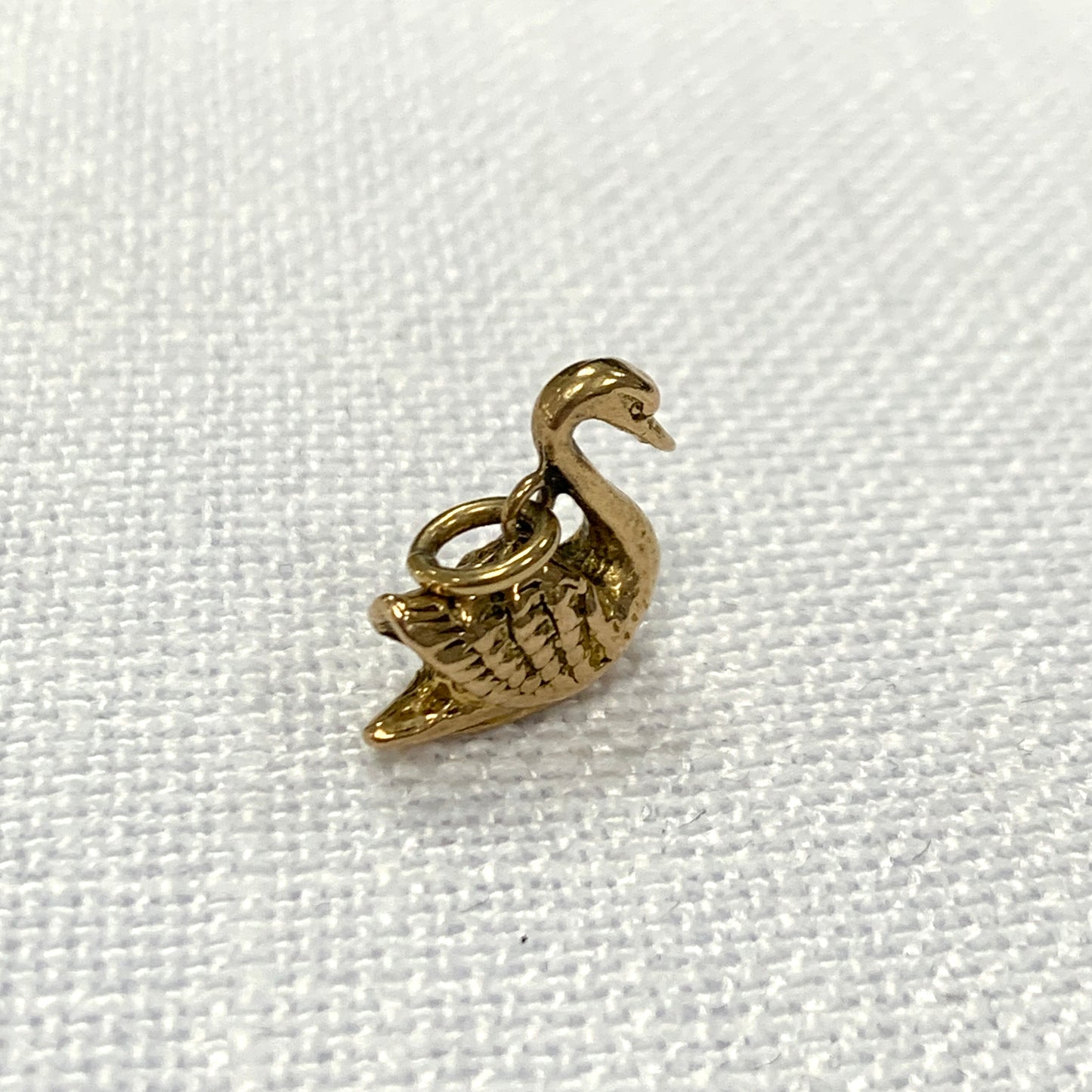 Gold Swan Charm Pendant