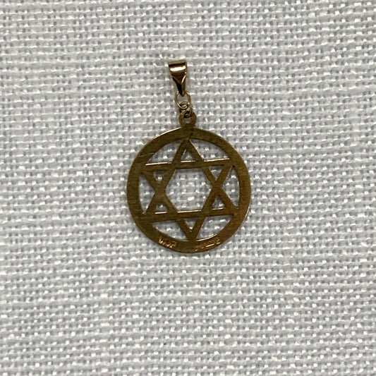 Jewish Star of David Pendant Gold Pendant Textured