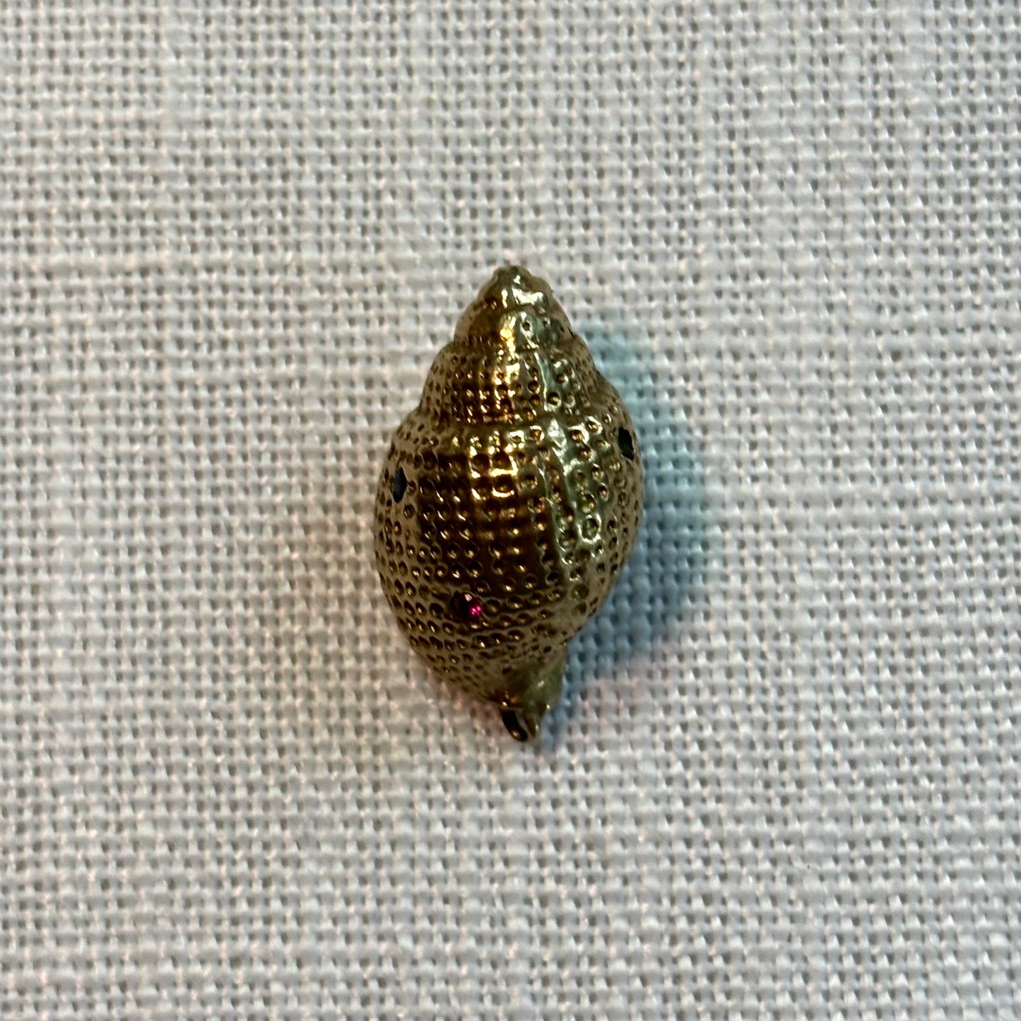 Gold Seashell with Stones Charm