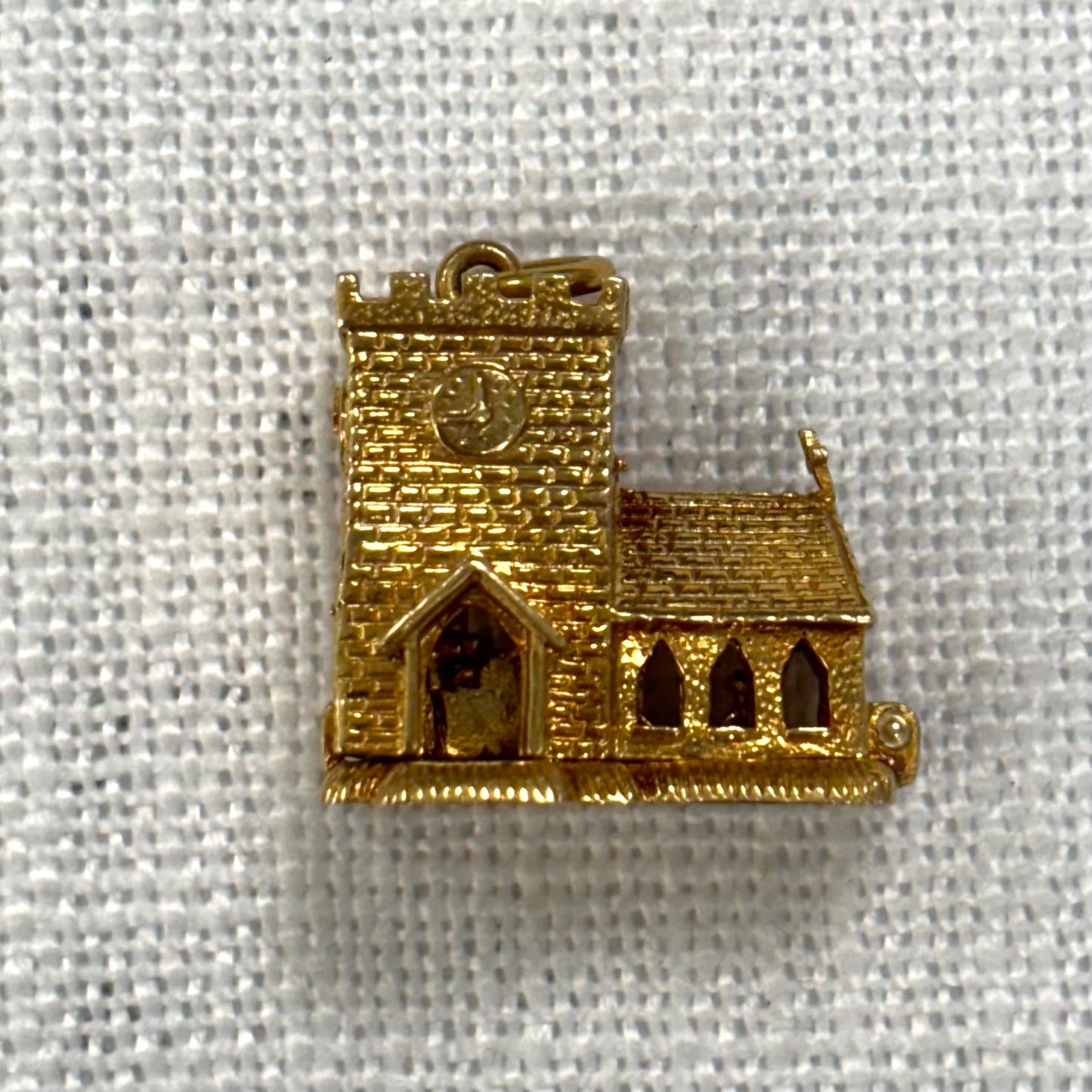 Church Diorama Articulated Gold Charm