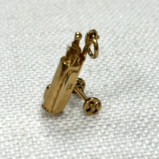 Golf Bag on Trolley Gold Charm