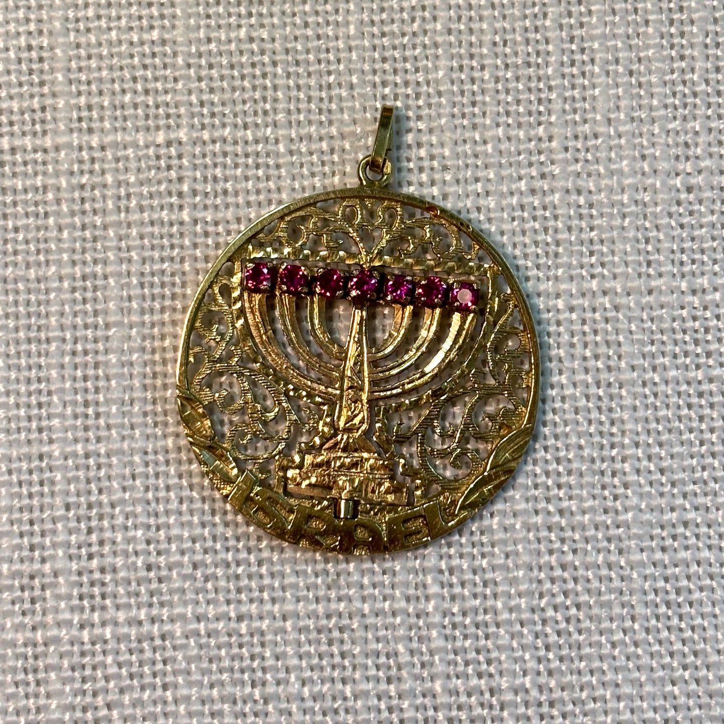 Jewish Menorah Gold Pendant