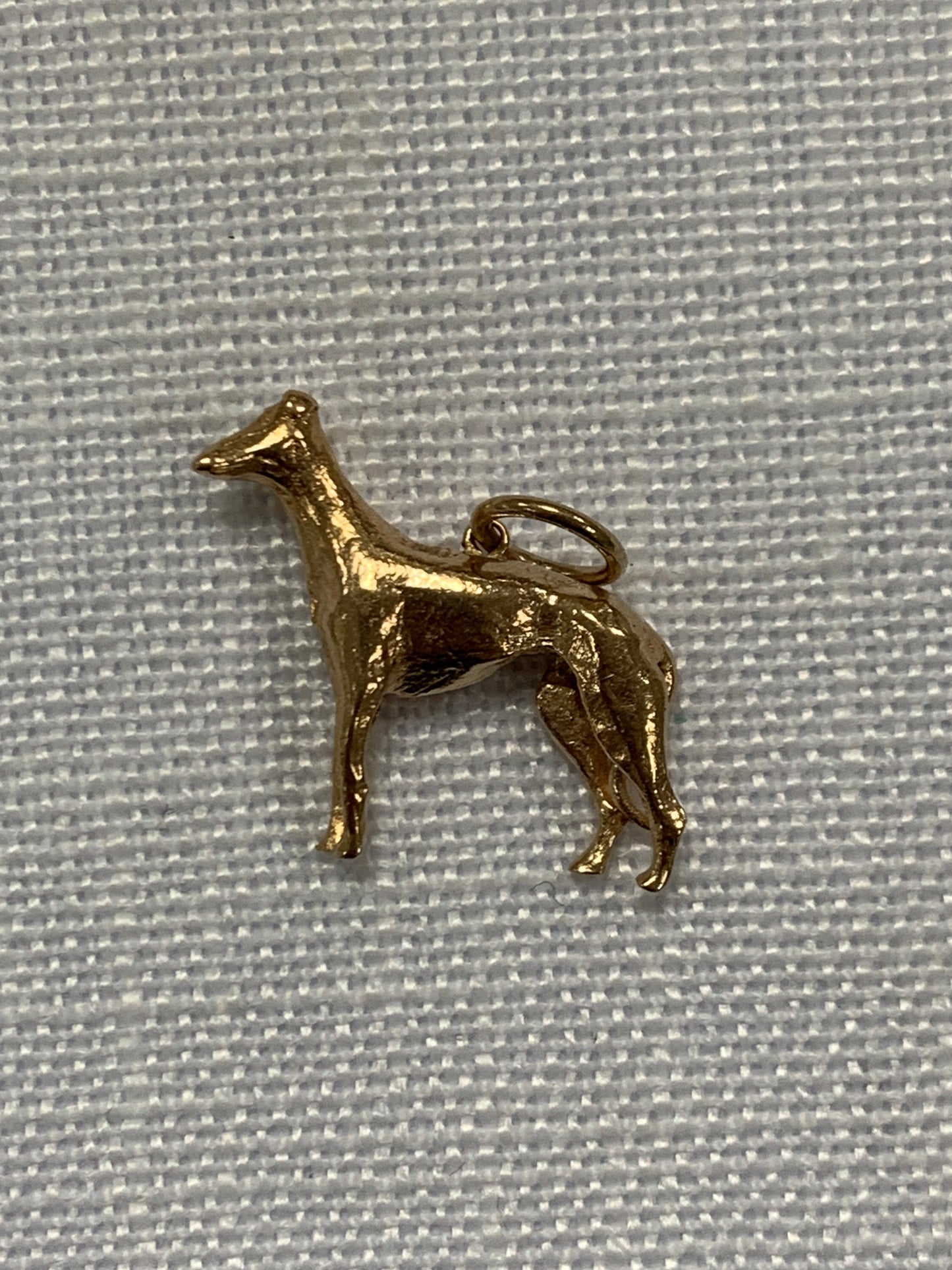 Greyhound solid gold charm pendant