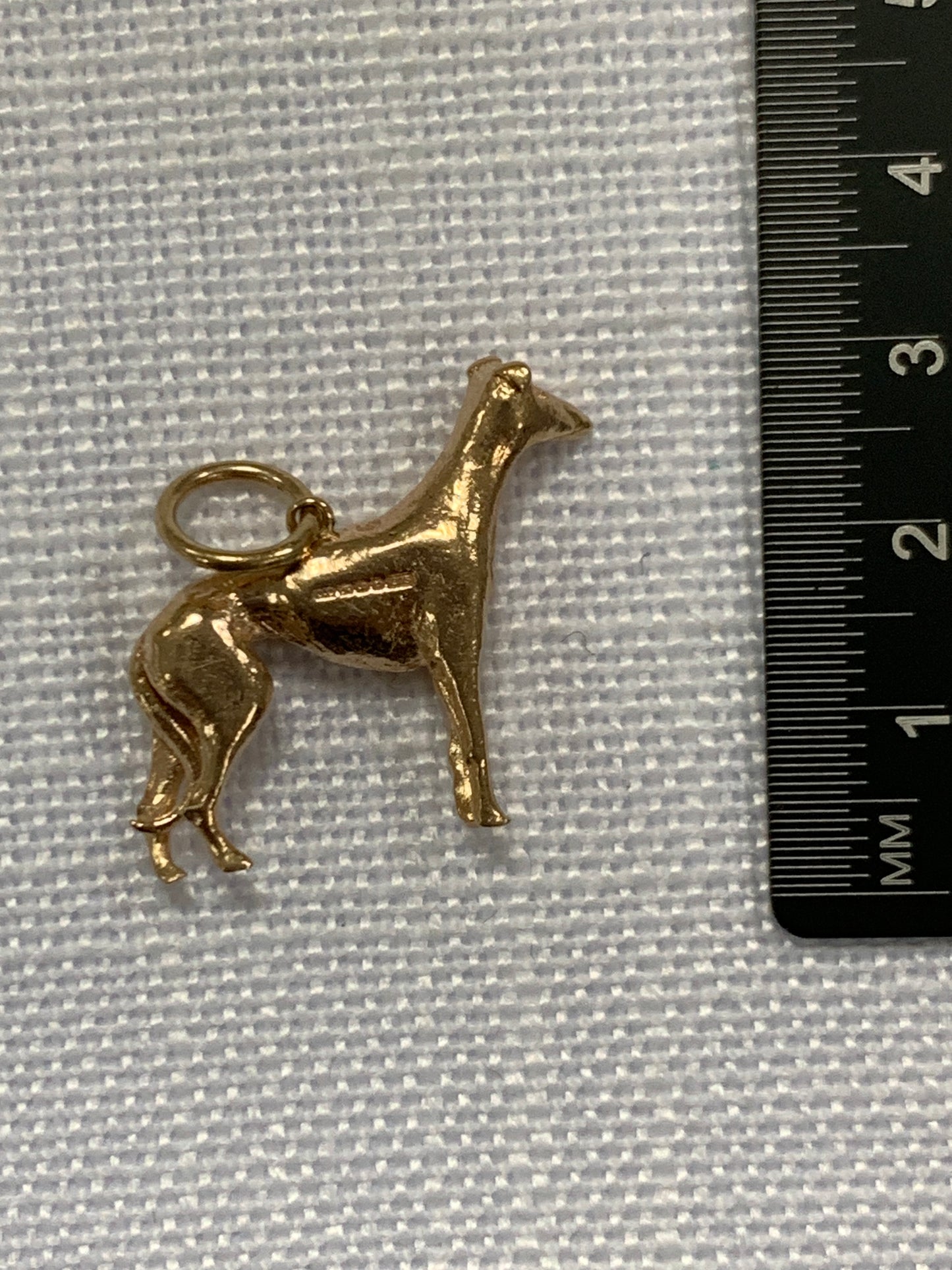 Greyhound solid gold charm pendant