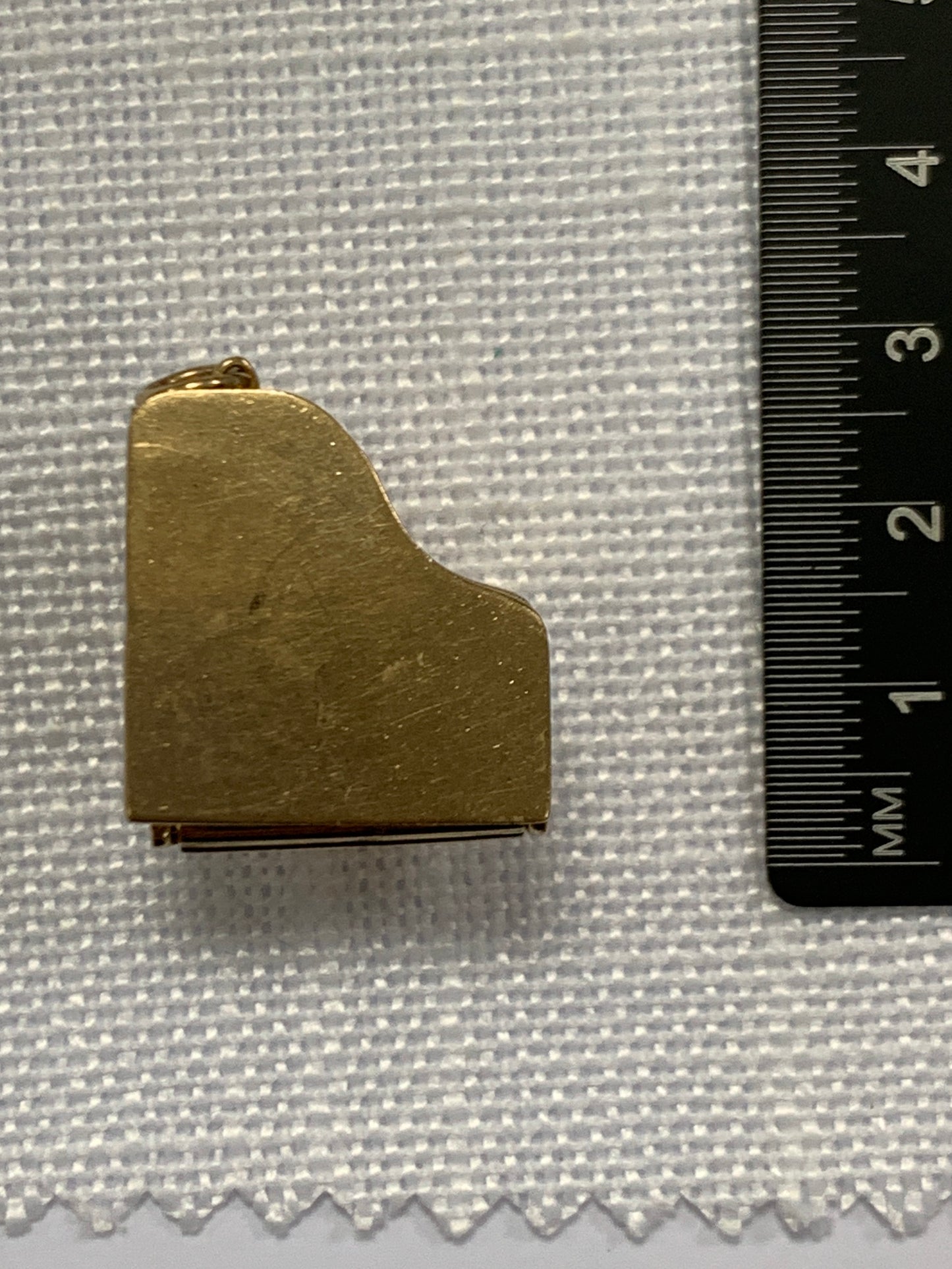 Baby grand piano gold charm pendant