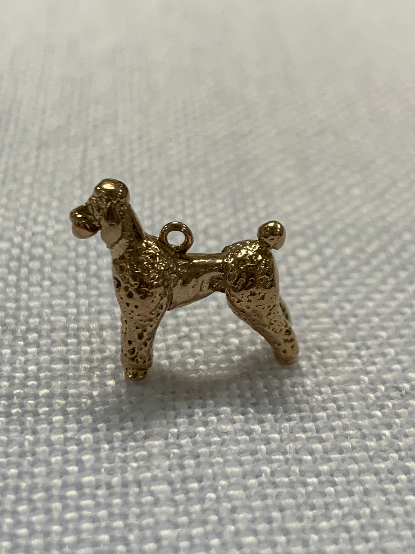 Poodle dog gold charm pendant