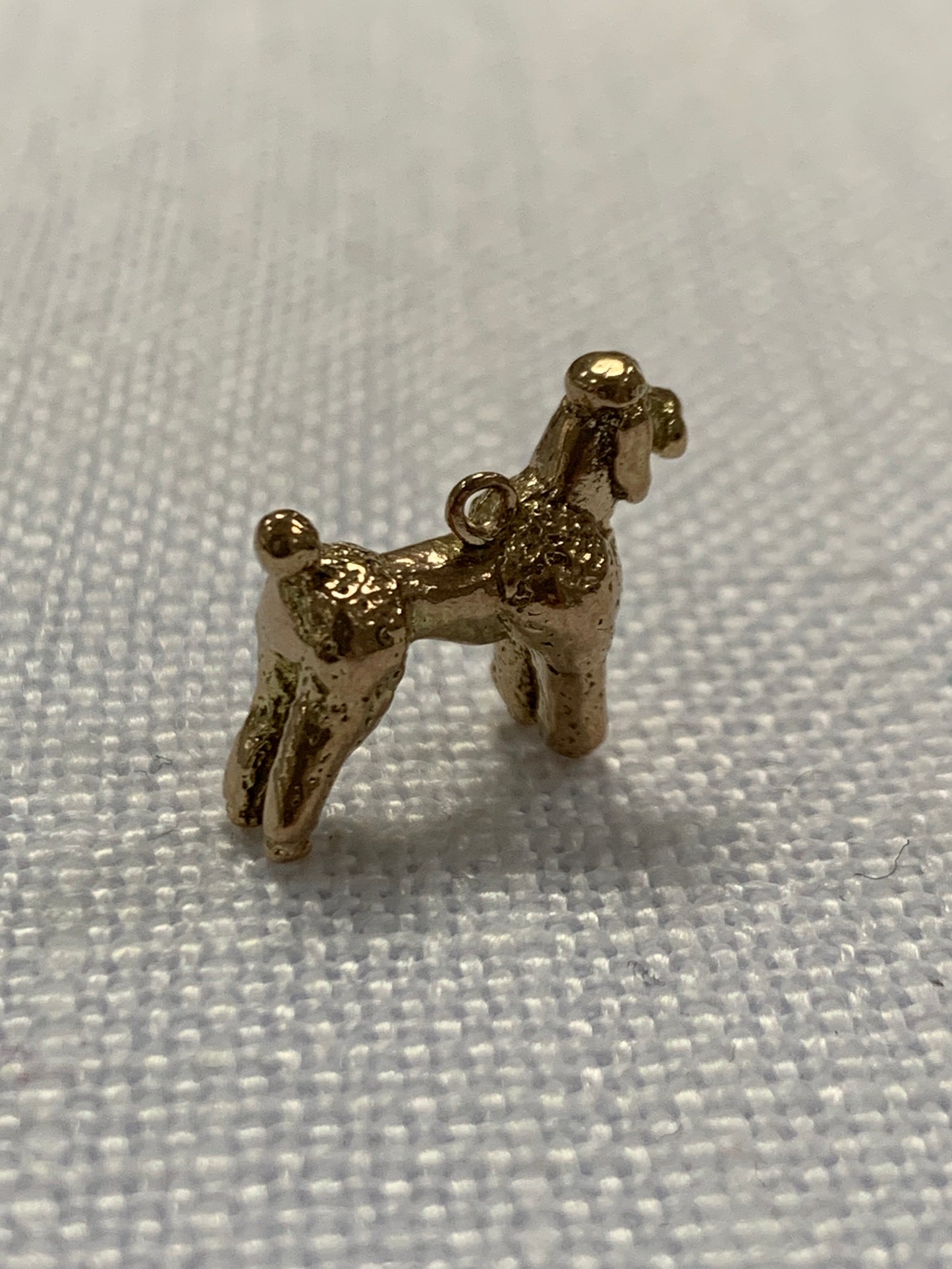 Poodle dog gold charm pendant