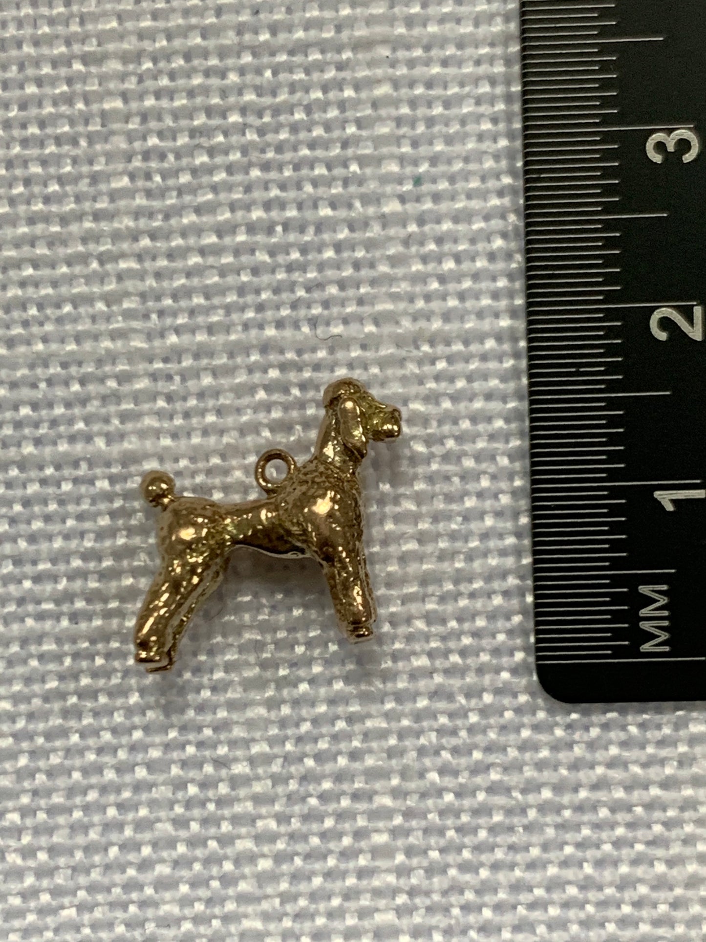 Poodle dog gold charm pendant