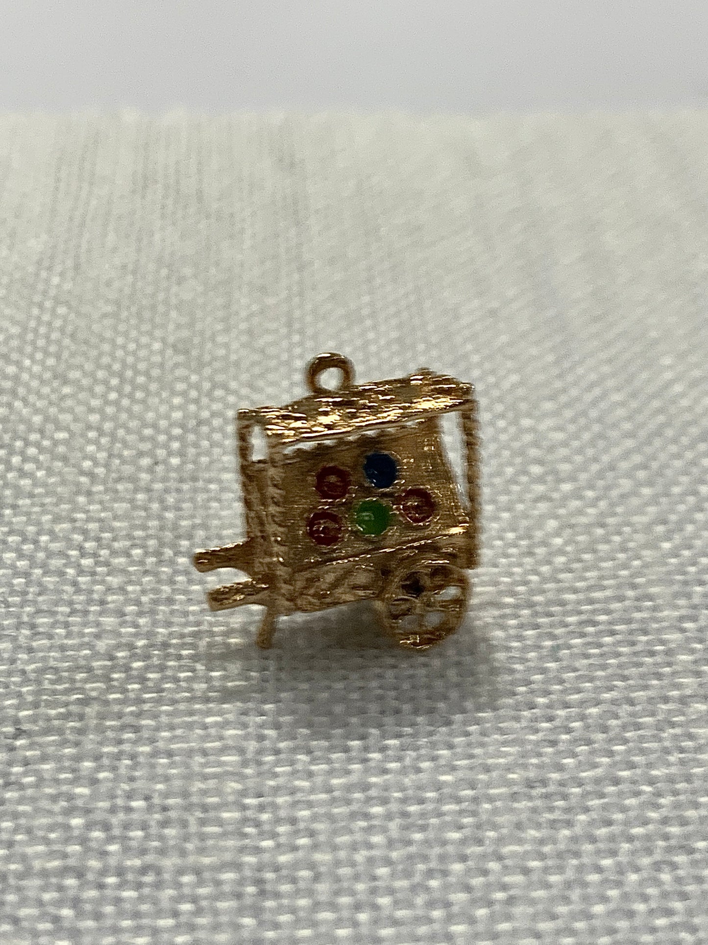 Market trader wheelbarrow gold charm