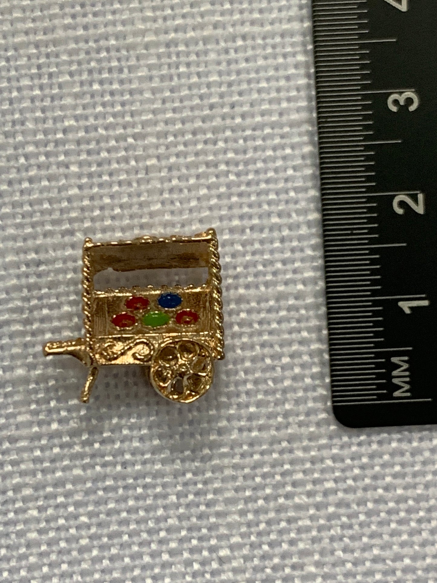 Market trader wheelbarrow gold charm
