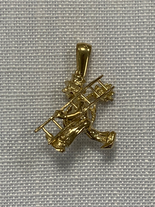 Window cleaner with ladder and rope gold pendant