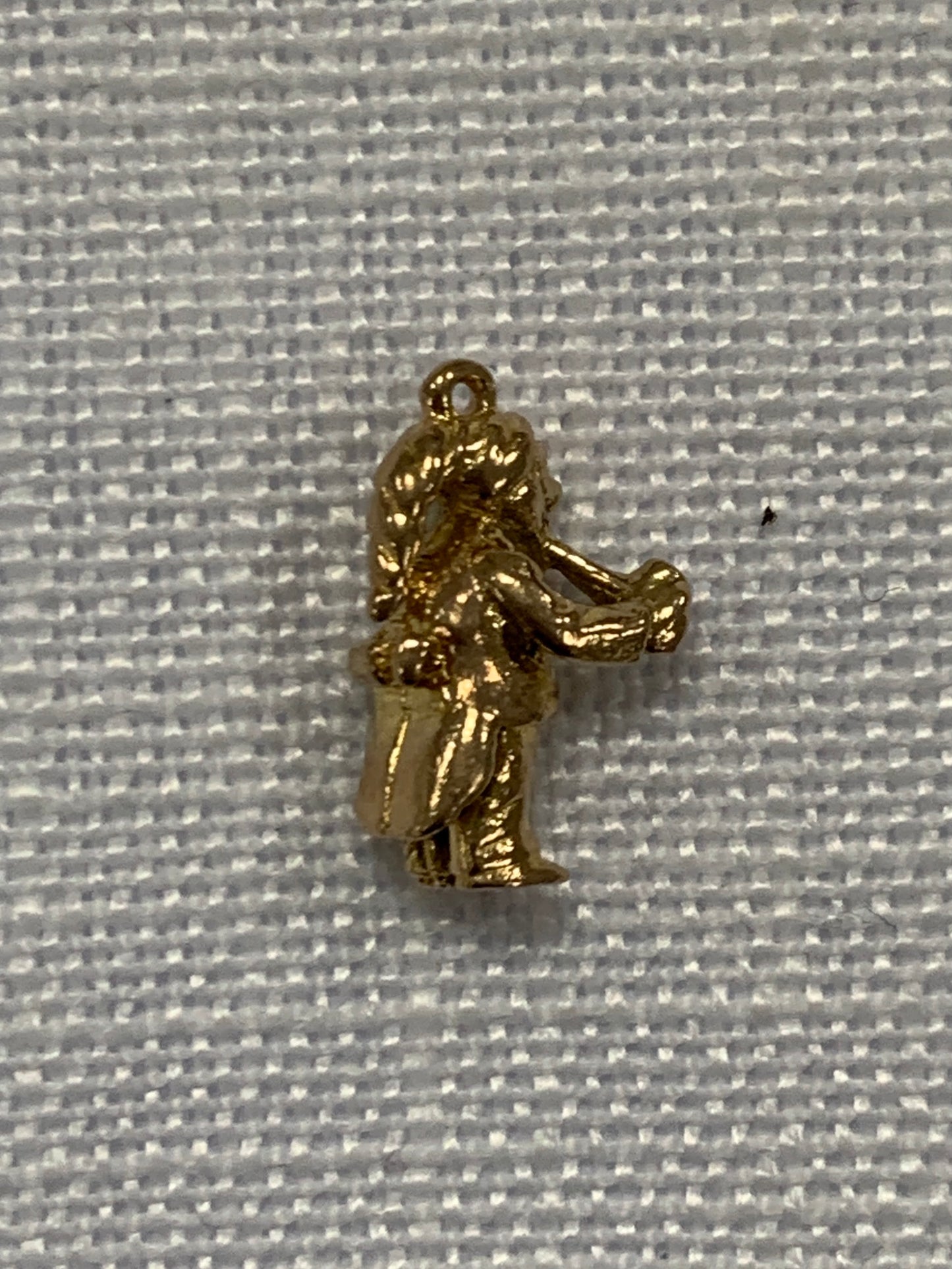 Garden gnome smoking a pipe gold charm pendant