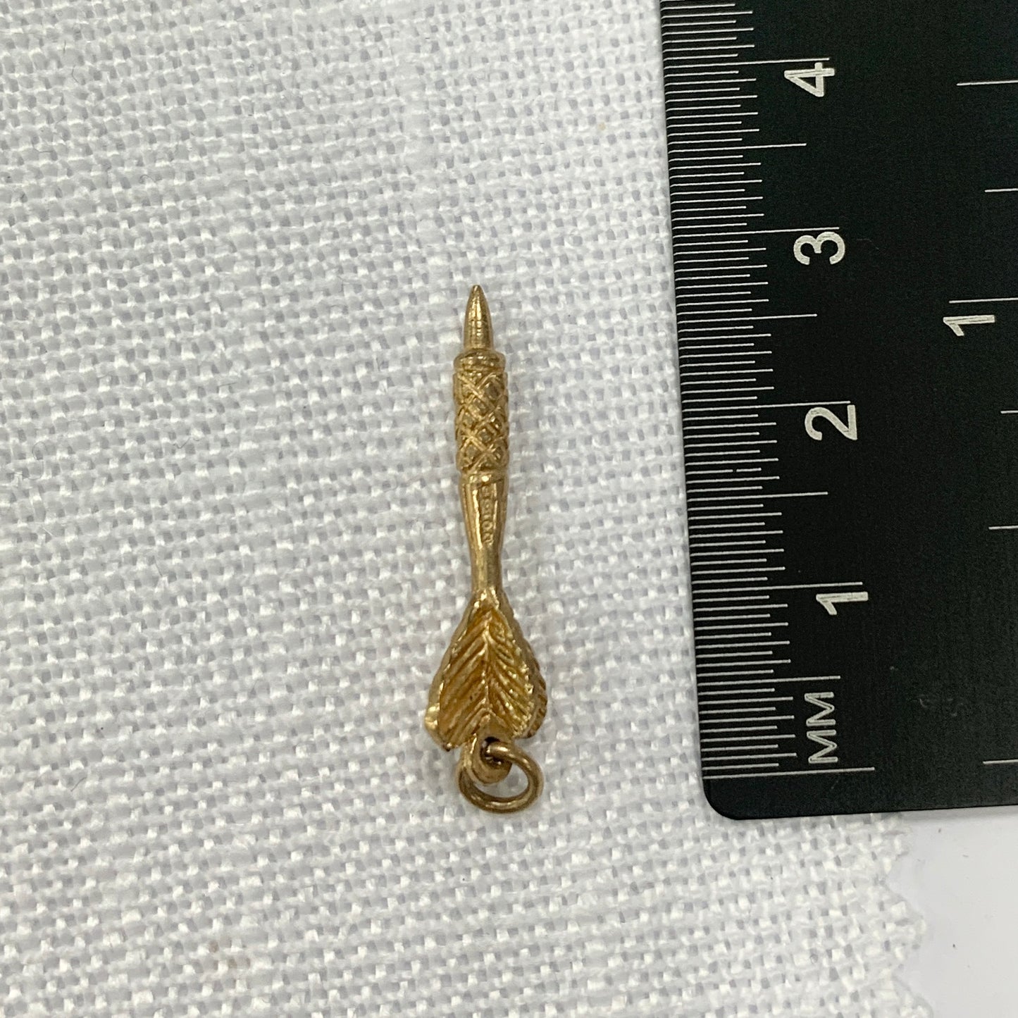 Detailed Gold Dart Charm Pendant