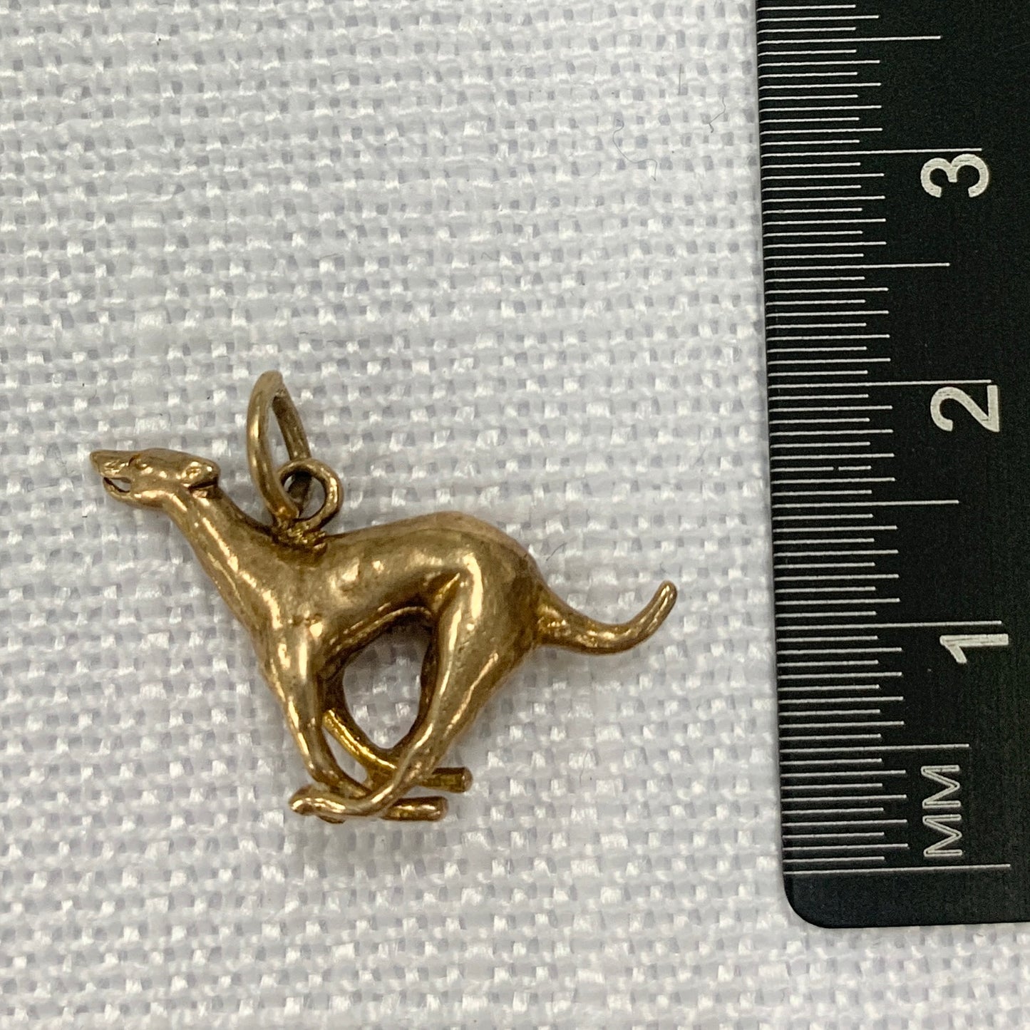 Greyhound Dog Gold Charm Pendant