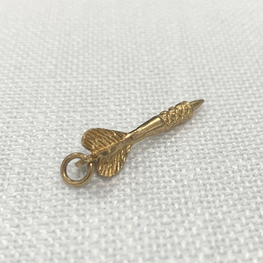 Detailed Gold Dart Charm Pendant