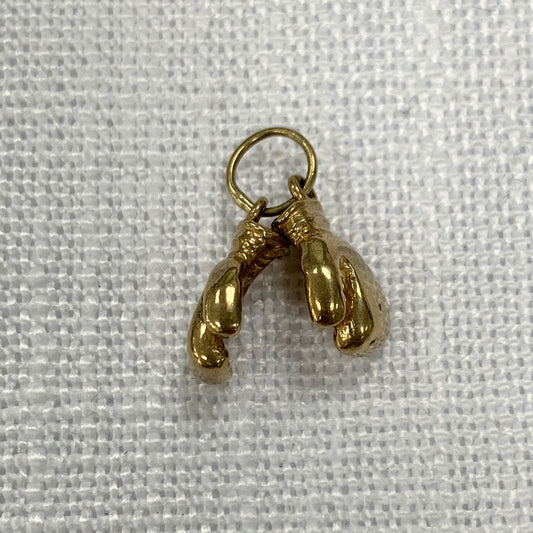 Pair of Boxing Gloves Gold Charm Pendant