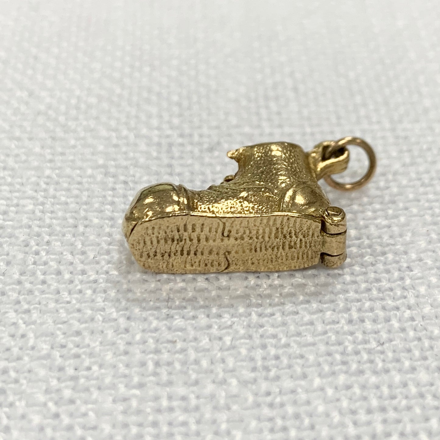 Old Shoe with Family Inside Gold Charm Pendant