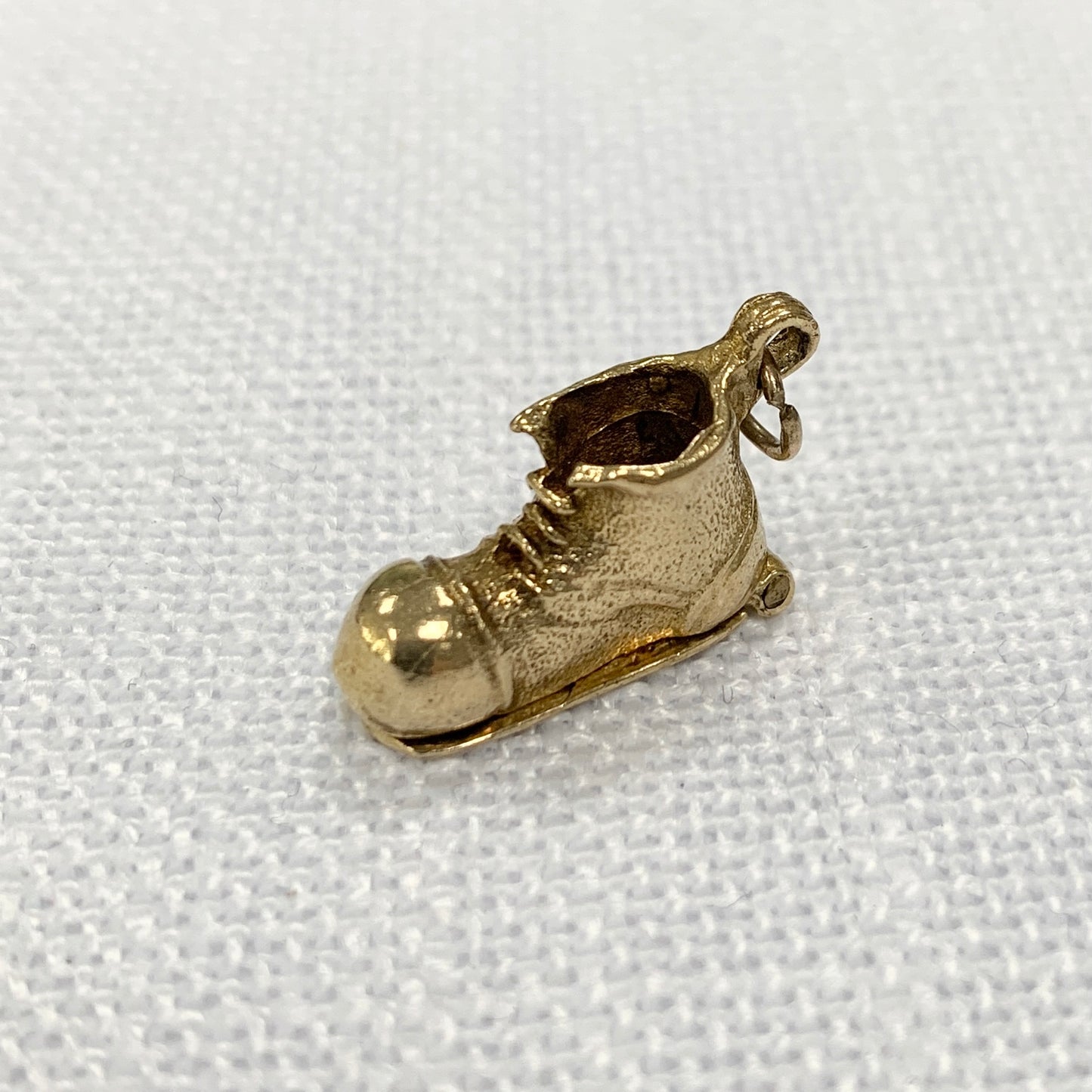Old Shoe with Family Inside Gold Charm Pendant