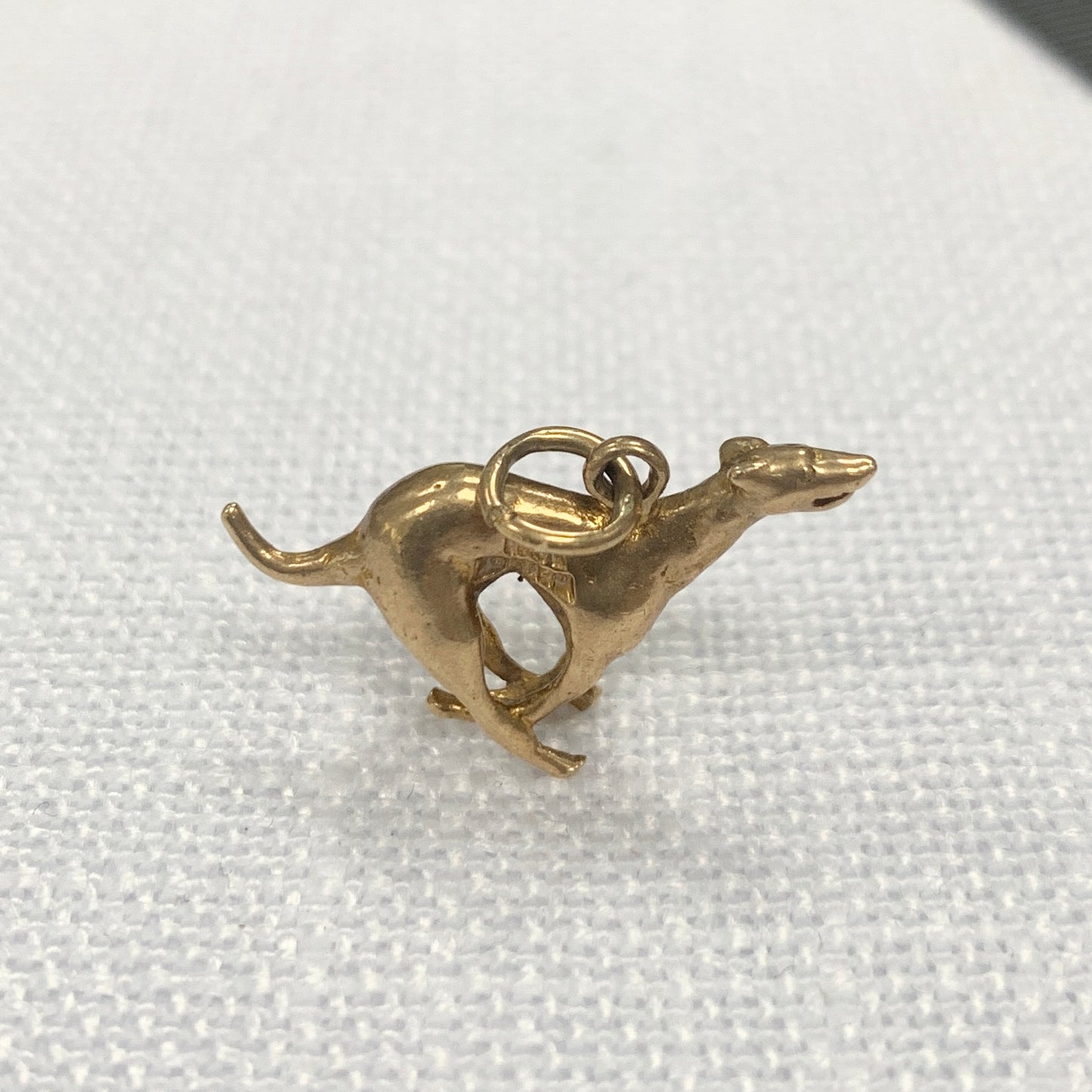 Greyhound Dog Gold Charm Pendant