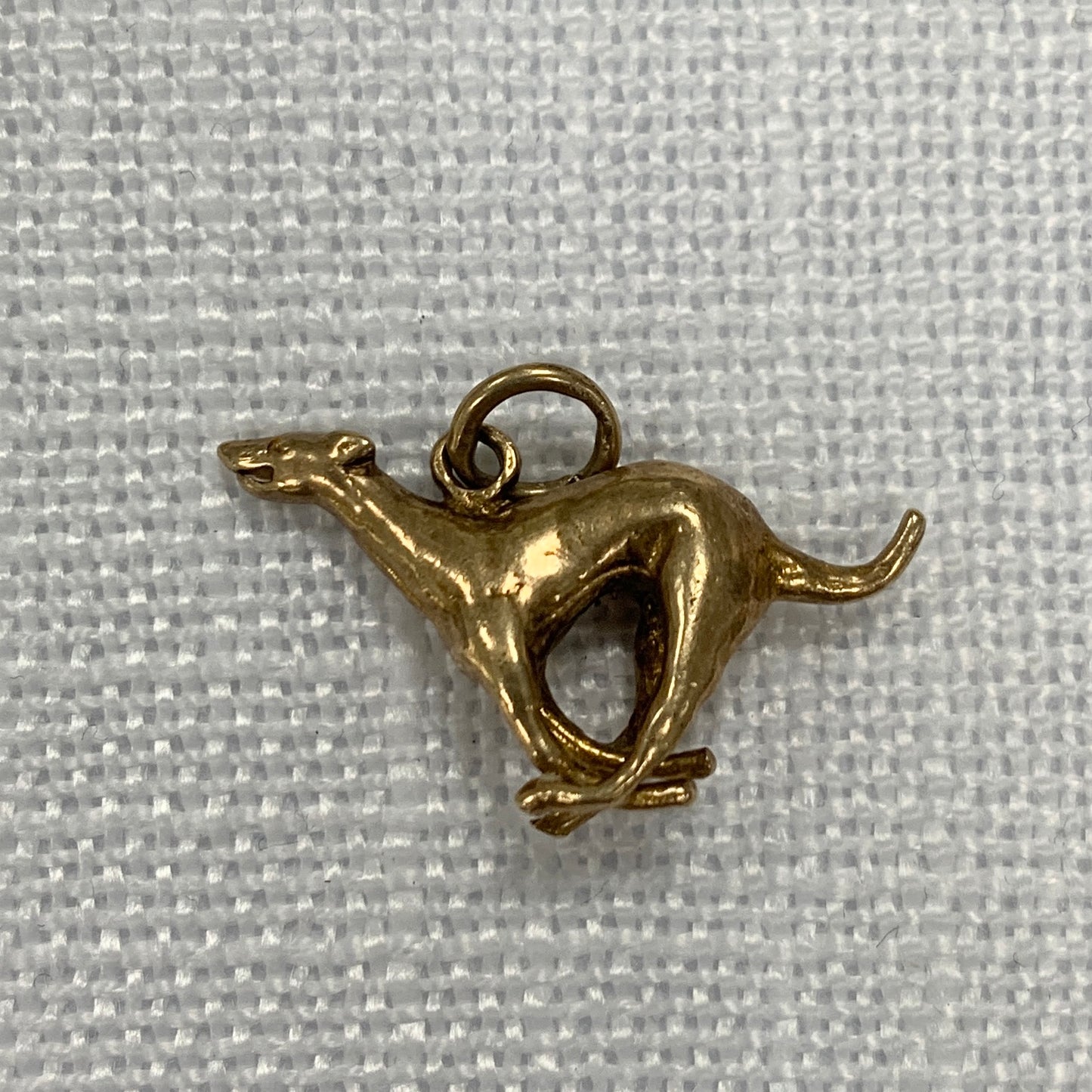 Greyhound Dog Gold Charm Pendant