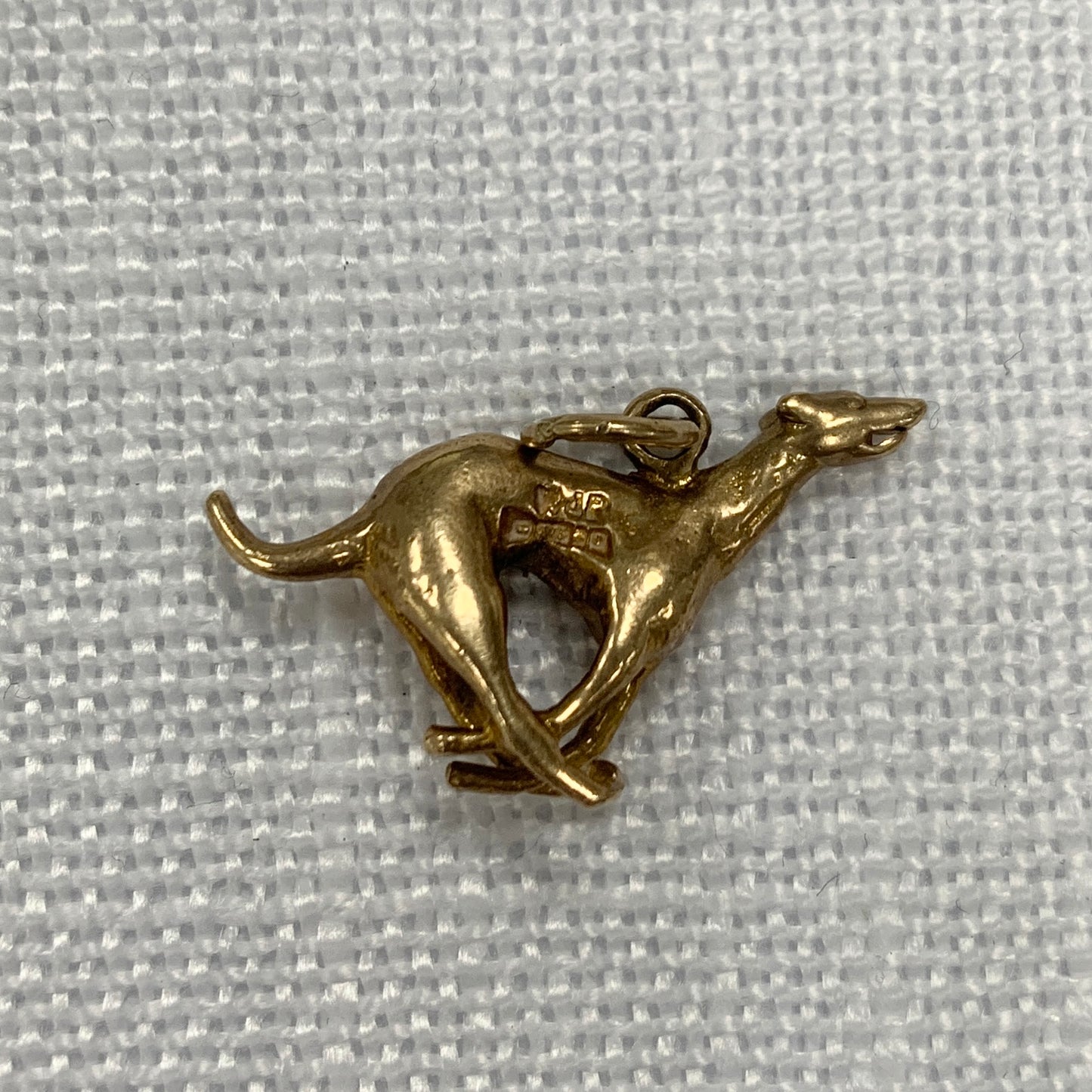 Greyhound Dog Gold Charm Pendant