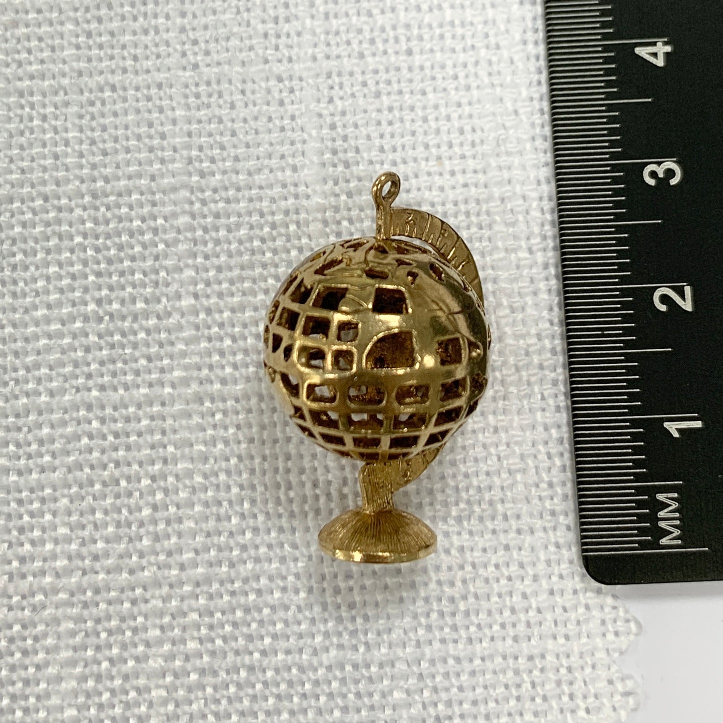 Golden Globe Atlas Charm Pendant