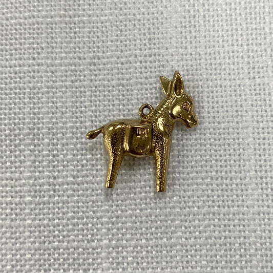 Cute Donkey Hollow Gold Charm Pendant