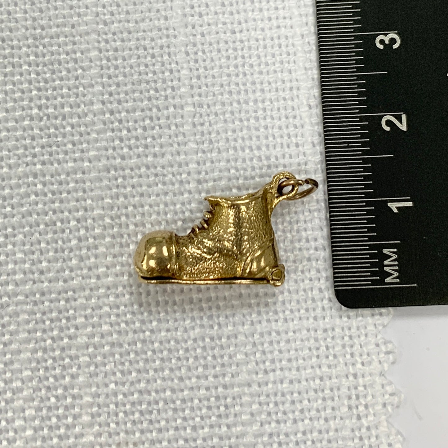Old Shoe with Family Inside Gold Charm Pendant