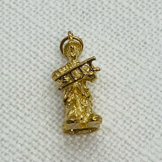 Window Cleaner or Fireman With Ladder Vintage Gold Charm