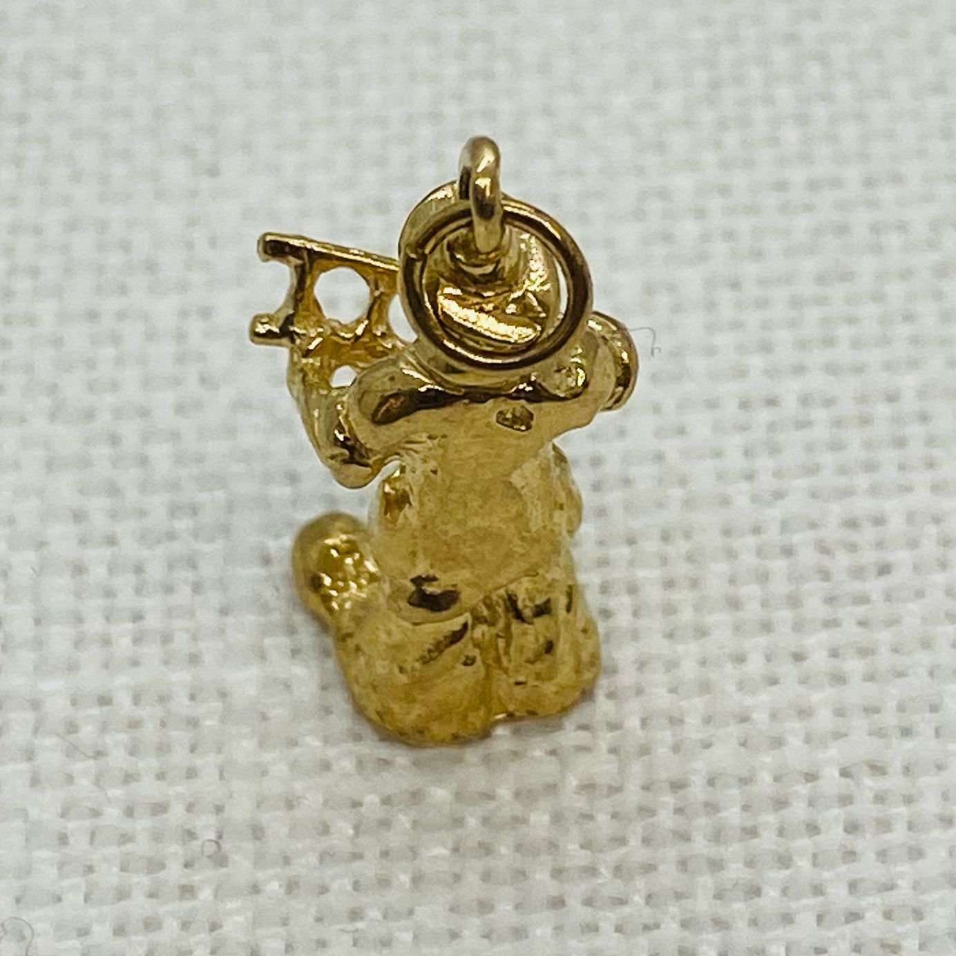 Window Cleaner or Fireman With Ladder Vintage Gold Charm