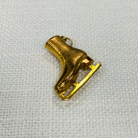 Ice Skating Boot Gold Charm Pendant