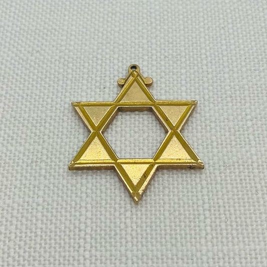 Star of David Gold Pendant Filled