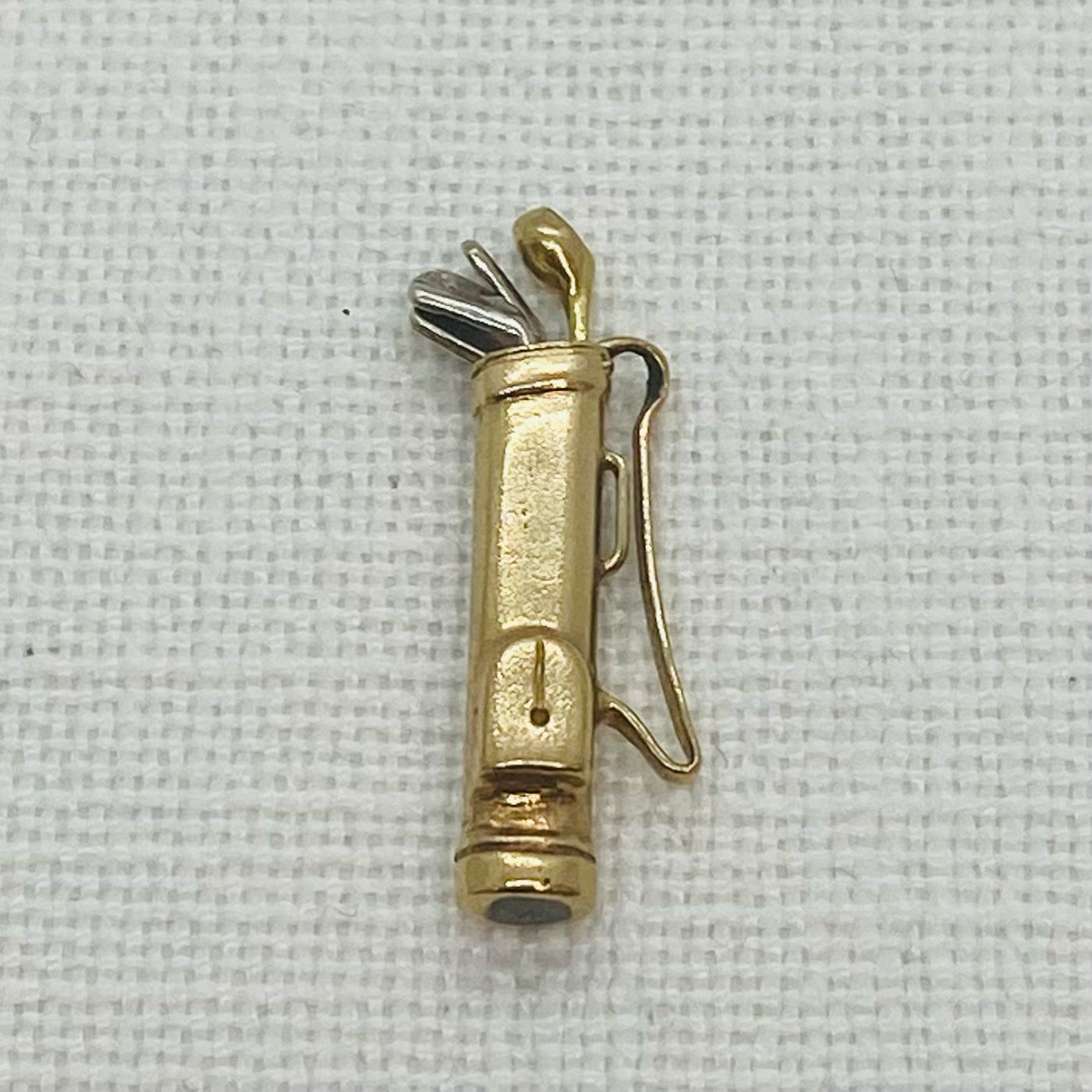 Golf Clubs Vintage Gold Charm Pendant