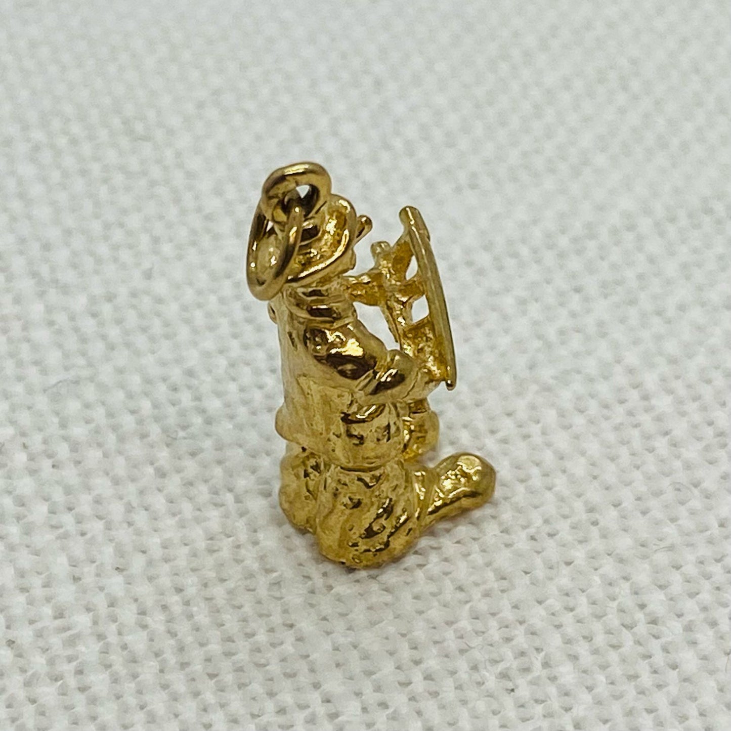 Window Cleaner or Fireman With Ladder Vintage Gold Charm