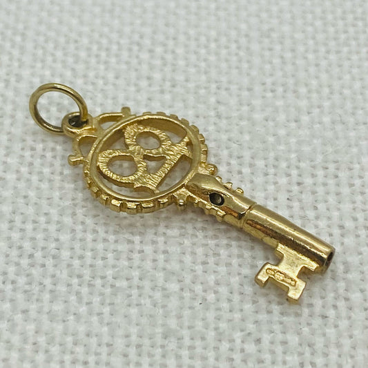 Happy Birthday 18 Gold Key Charm Pendant