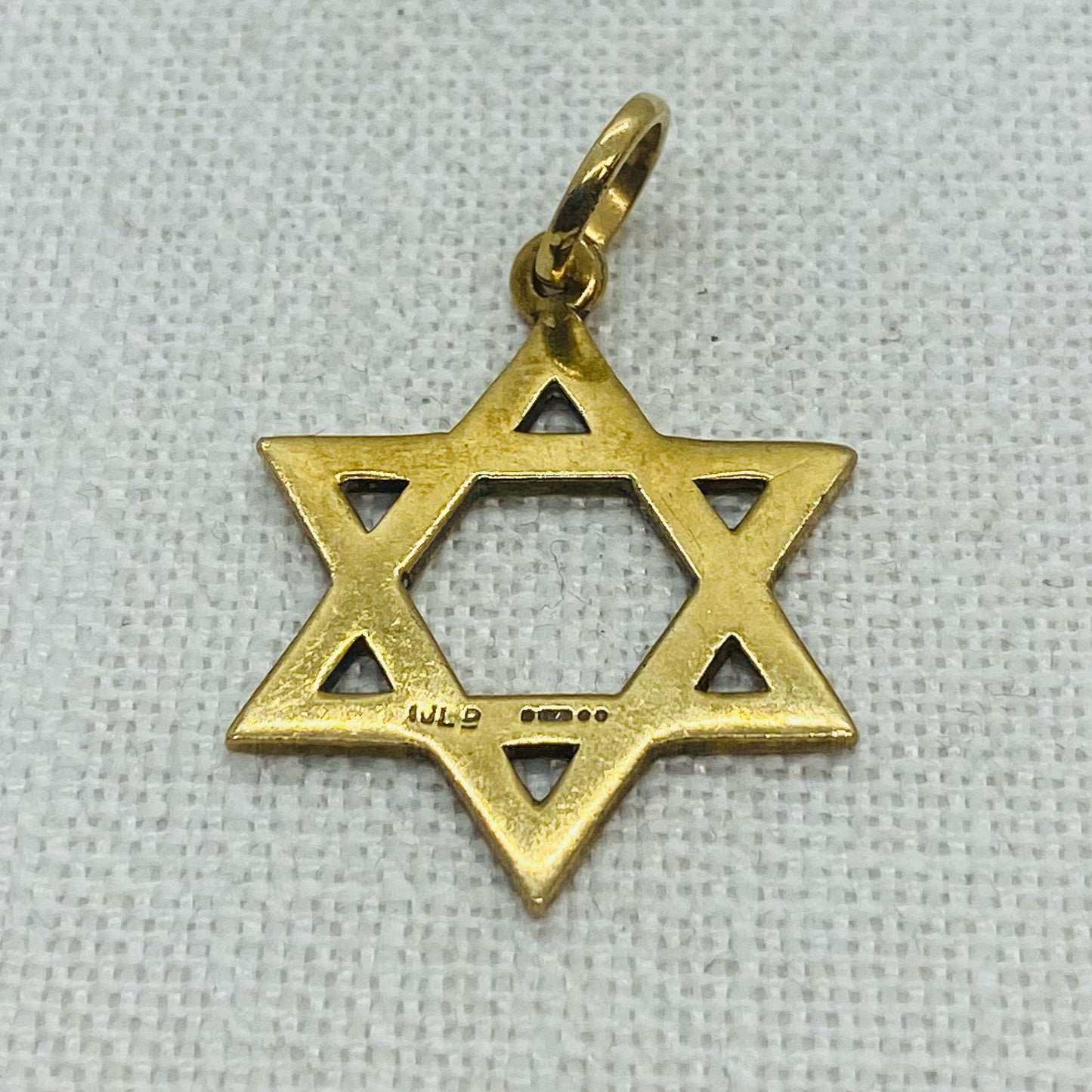 Jewish Star of David Gold Charm Pendant