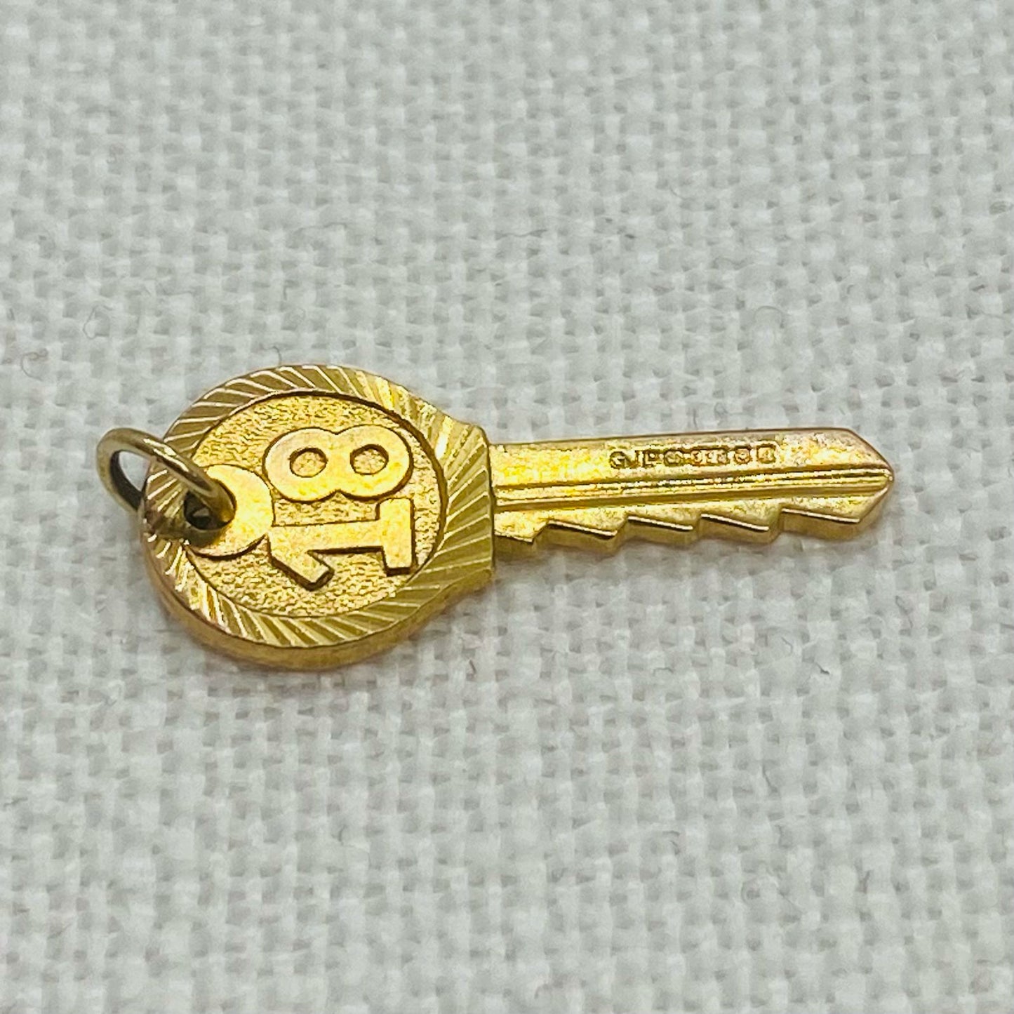 Happy Birthday 18 Gold Key Charm Pendant