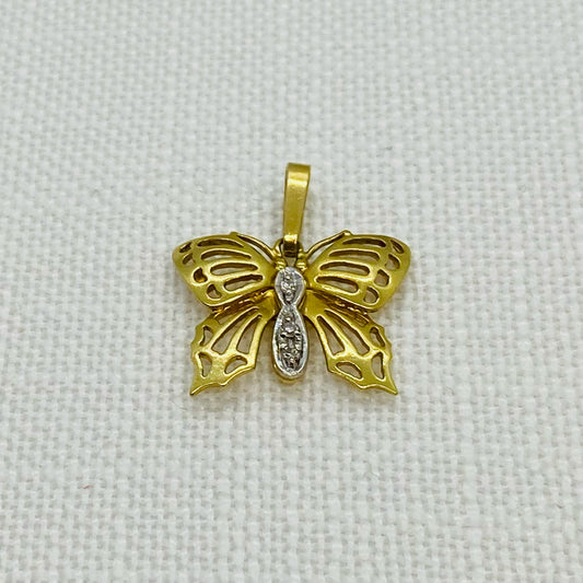 Butterfly Diamond Set Pendant