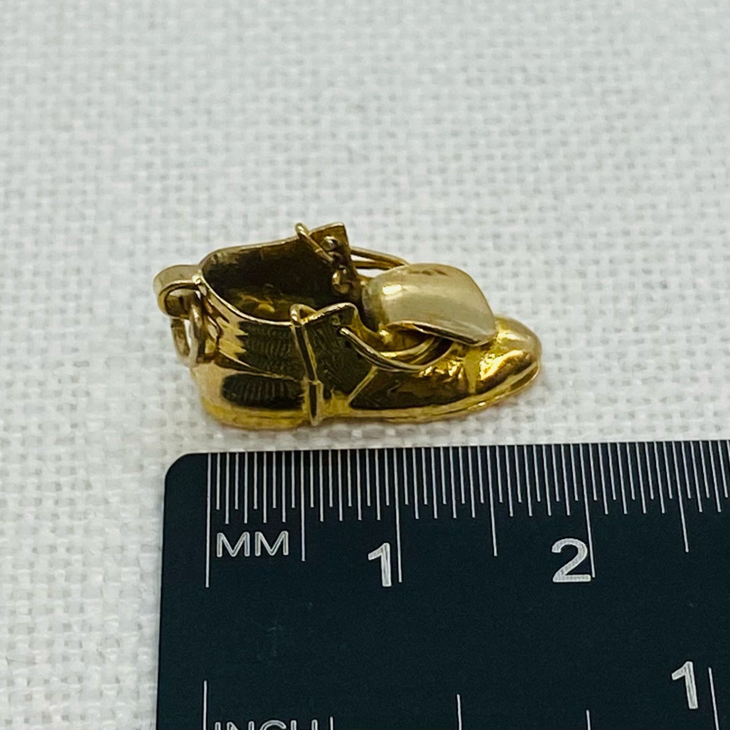 Old Boot Open Vintage Gold Charm Pendant