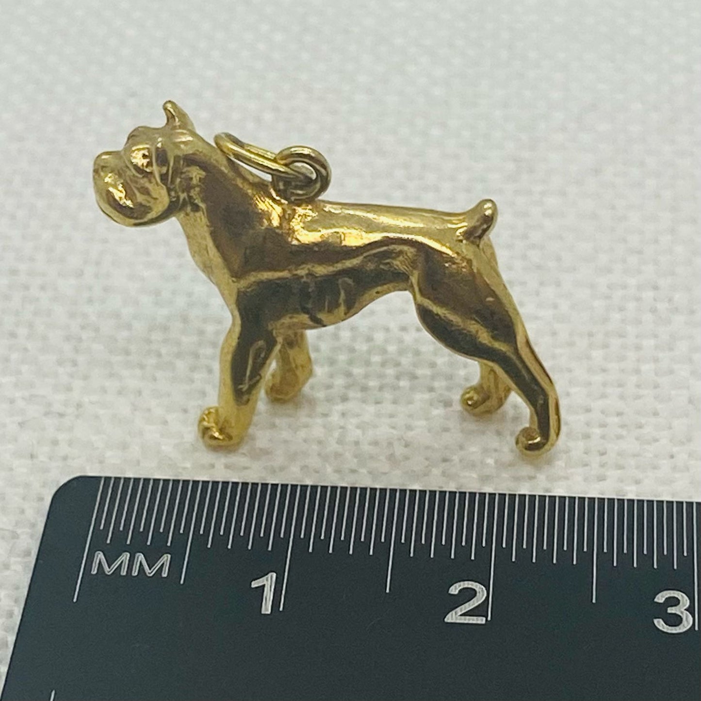 Boxer Dog Vintage Gold Charm Pendant