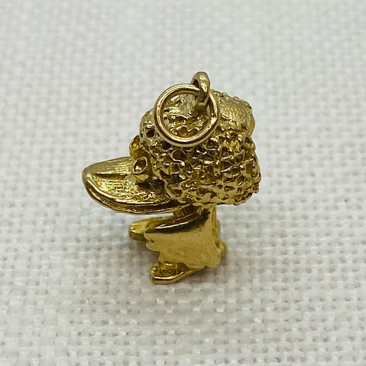 Quirky Duck Vintage Gold Charm