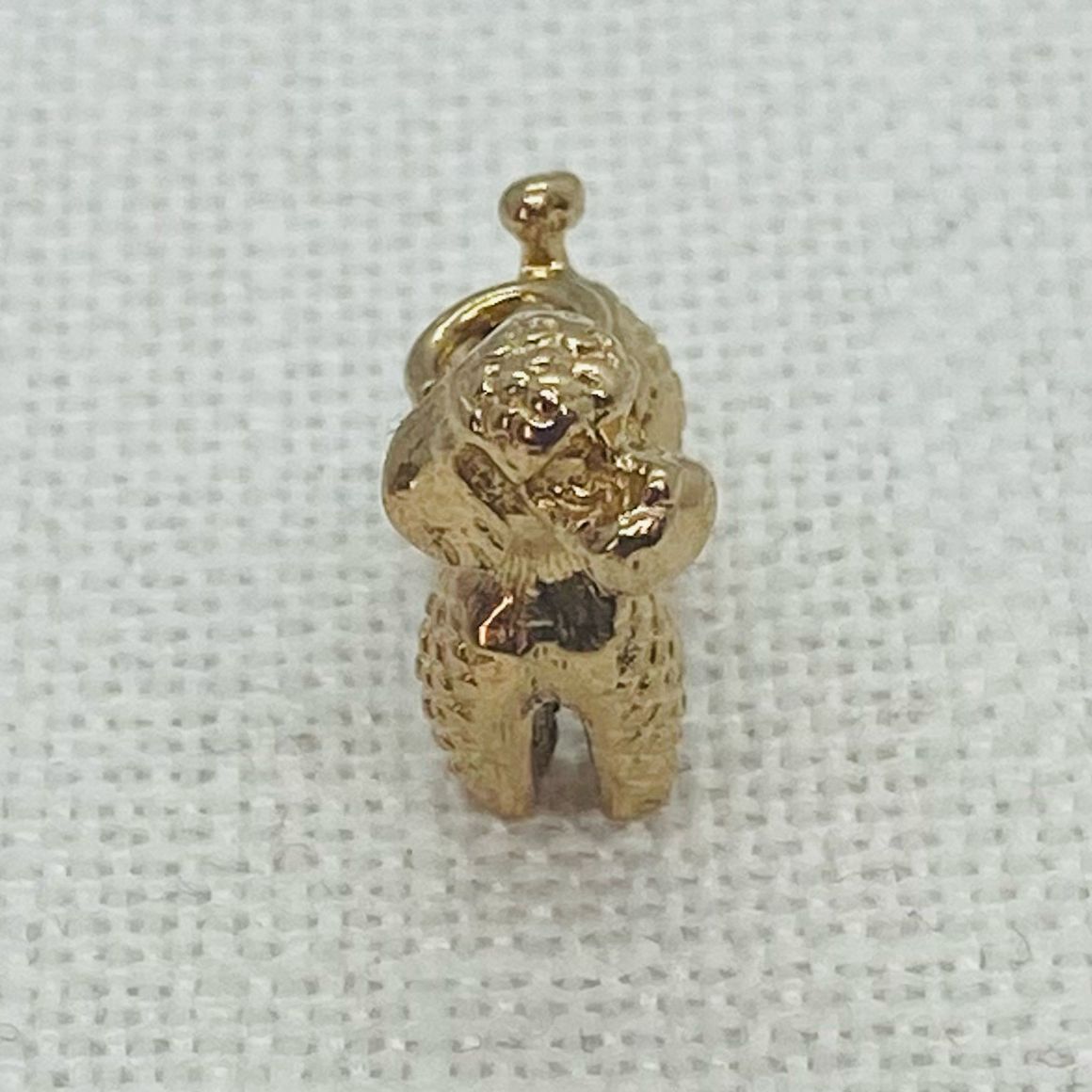 Poodle Dog Small Vintage Gold Charm Pendant