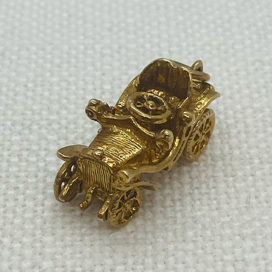 Classic Car Vintage Gold Charm Pendant - Chitty Chitty Bang Bang