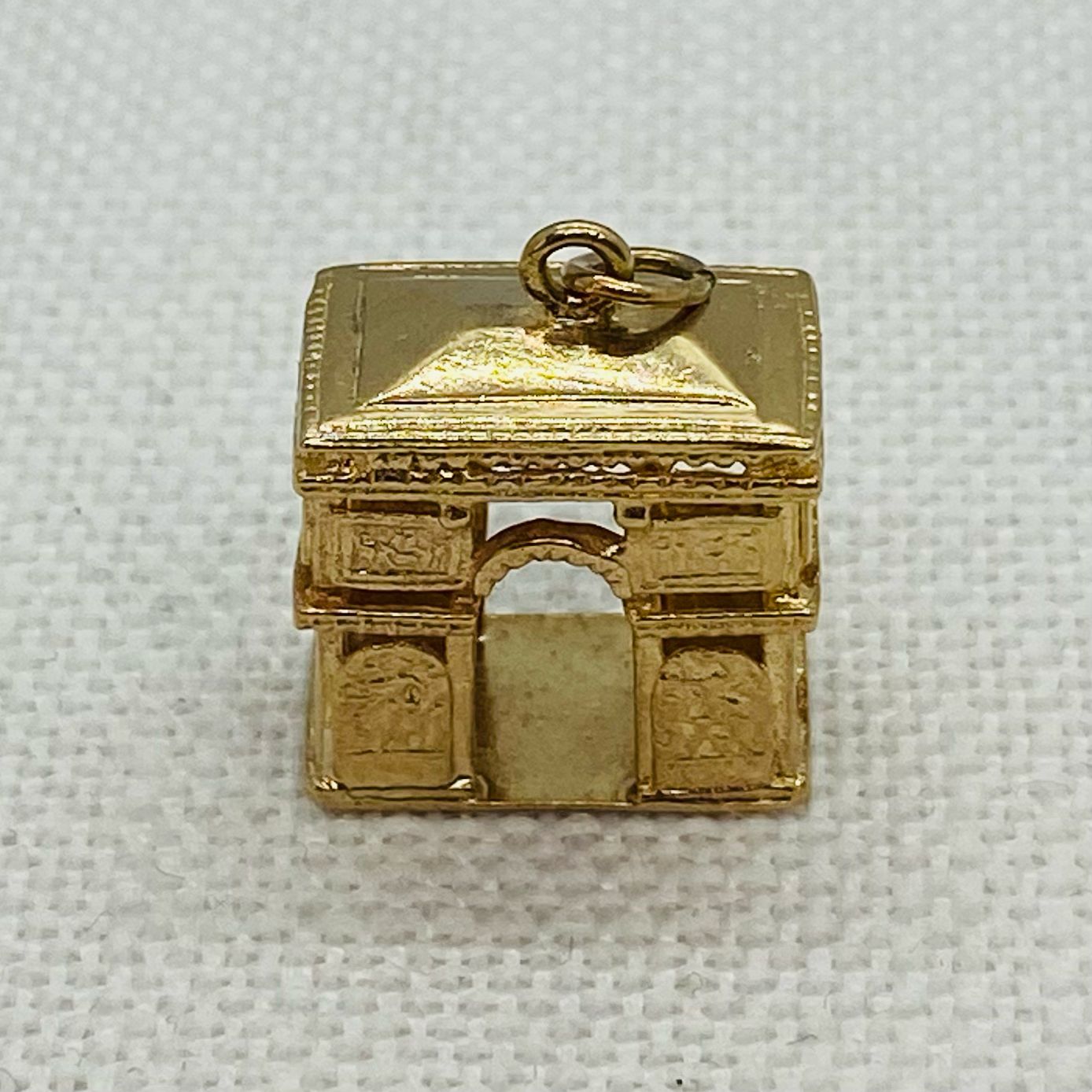 Arc De Triomphe Vintage Gold Charm Pendant