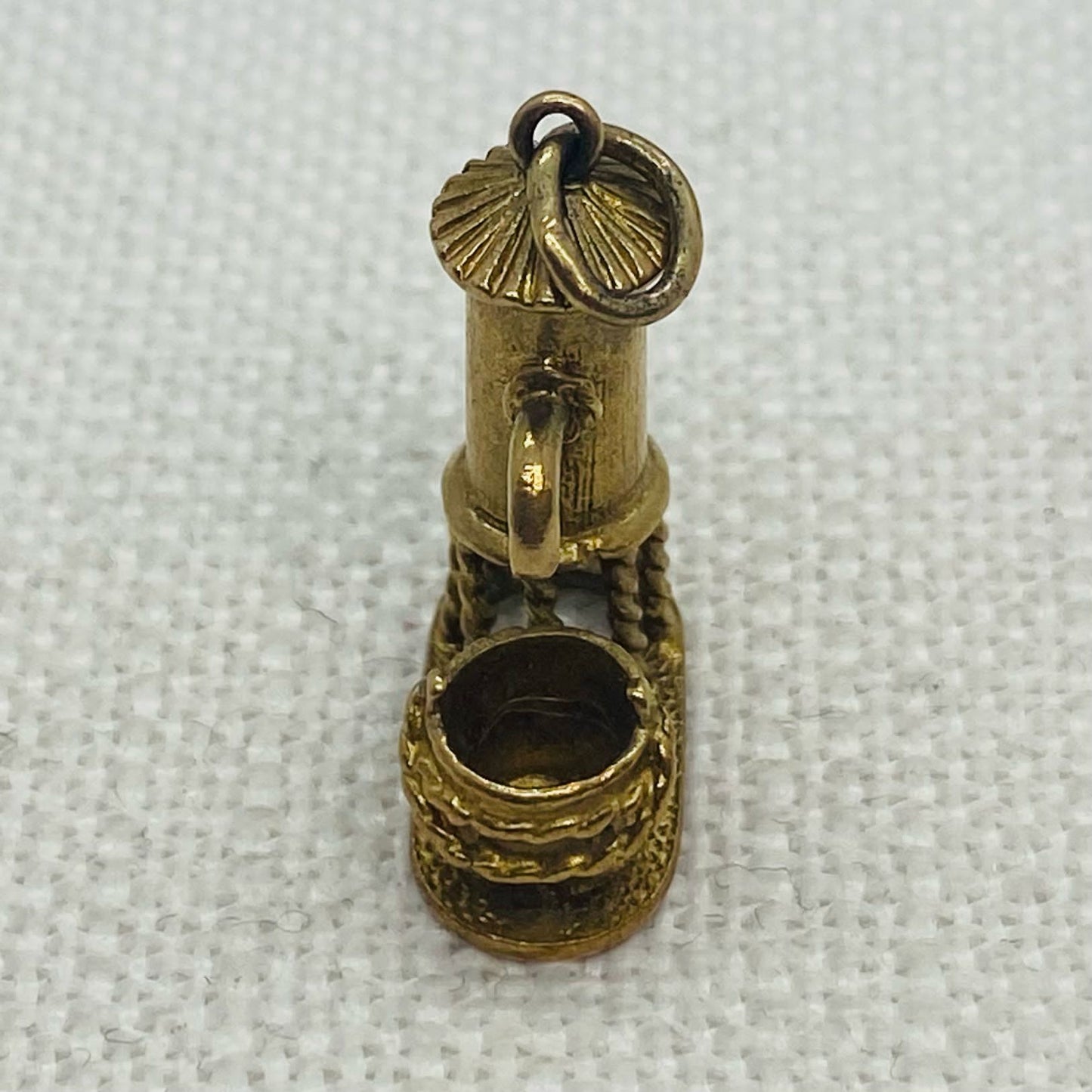 Antique Style Hand Water Pump Vintage Gold Charm