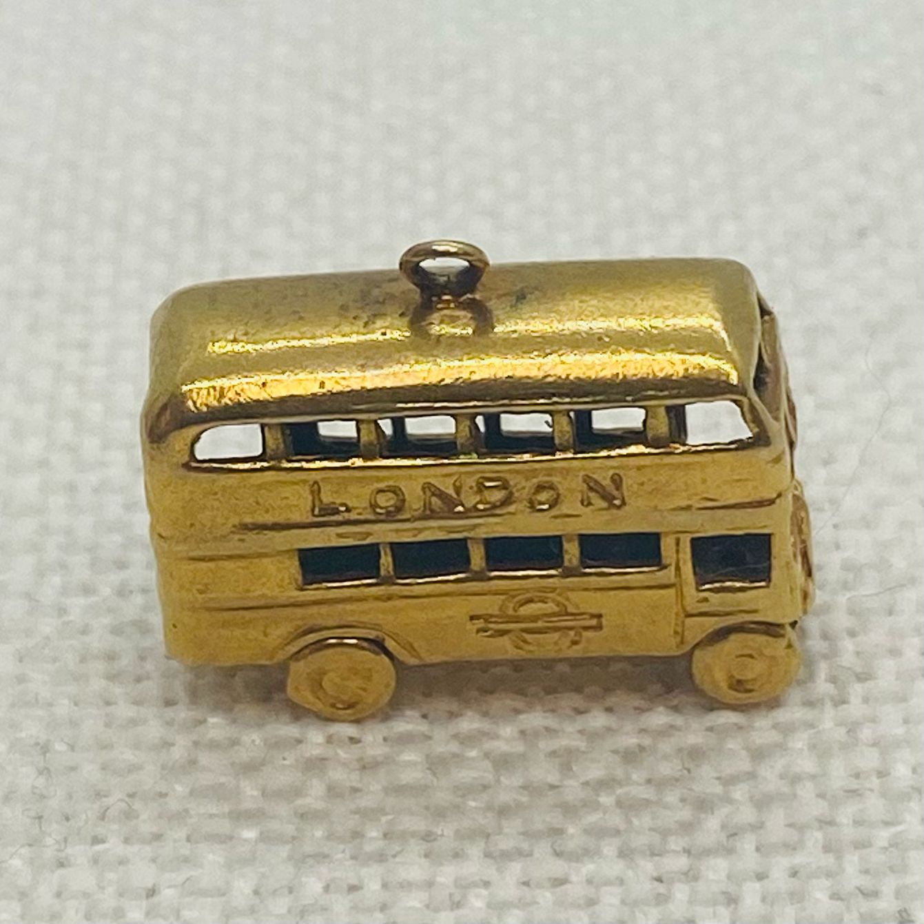 London Bus Route Master Vintage Gold Charm Pendant