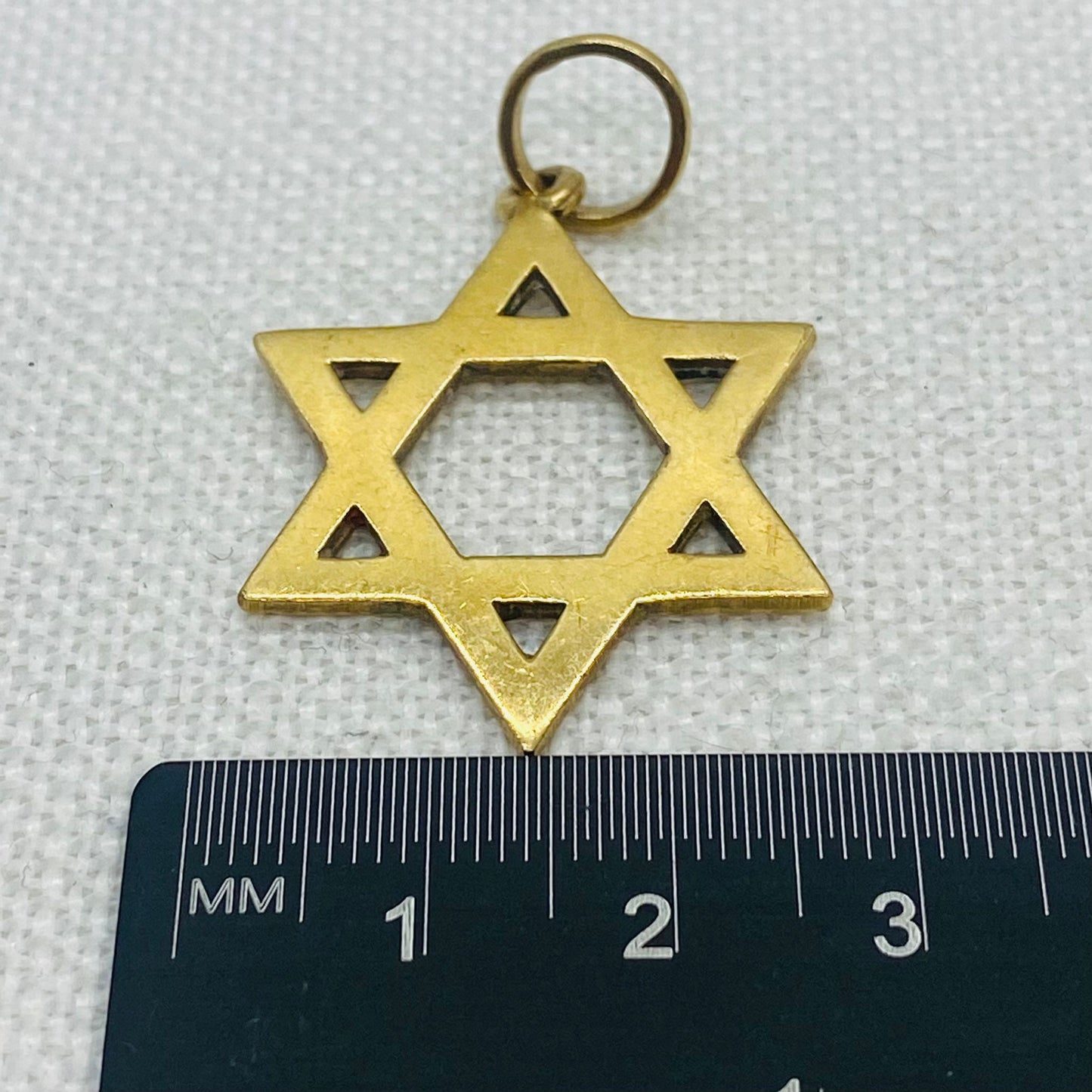 Jewish Star of David Gold Charm Pendant