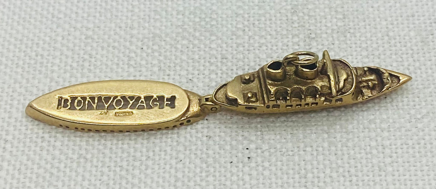 Luxury Cruise Liner Gold Charm