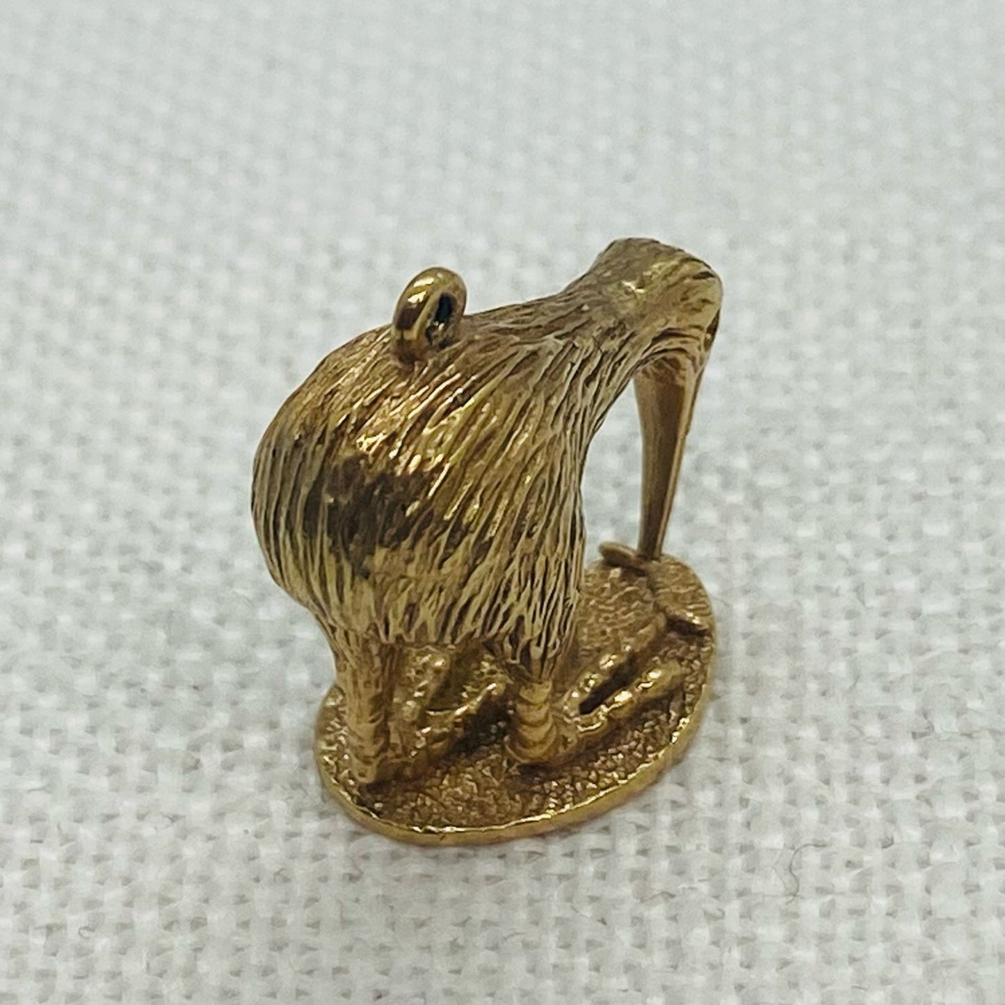 The Traditional Bird of New Zealand the Kiwi Vintage Gold Charm