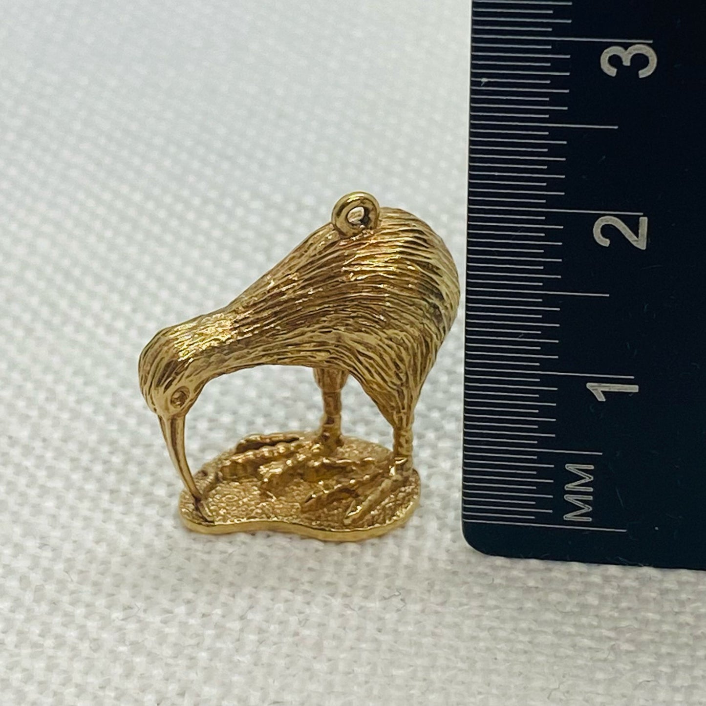 The Traditional Bird of New Zealand the Kiwi Vintage Gold Charm